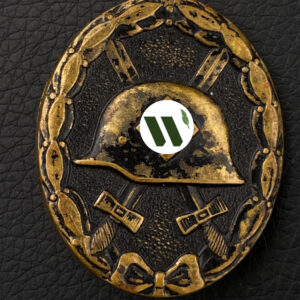 Wound Badge 1939 (second type) in black Counter-relief Brass Rare type (shagreen on the obverse of the badge)