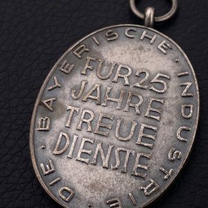 25-Year Long Service Award in the Bavarian Industrial Union. Third Reich   990 silver
