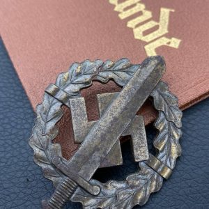  SA Sports Badge model 1933 in bronze     [R.SIEPER & SÖHNE]   Award set with certificate