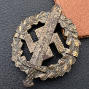  SA Sports Badge model 1933 in bronze     [R.SIEPER & SÖHNE]   Award set with certificate