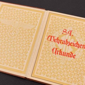  SA Sports Badge model 1933 in bronze     [R.SIEPER & SÖHNE]   Award set with certificate