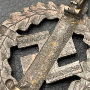  SA Sports Badge model 1933 in bronze     [R.SIEPER & SÖHNE]   Award set with certificate