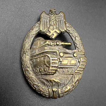 Panzer Badge in bronze [F. W. Assmann & Söhne] Counter-relief    