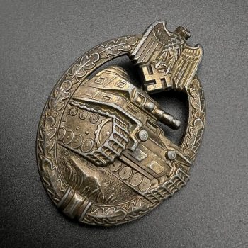 Panzer Badge in bronze  Solid    