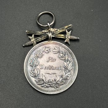   Silver Medal for Merit   with swords Principality of Reuss Original case Made in silver