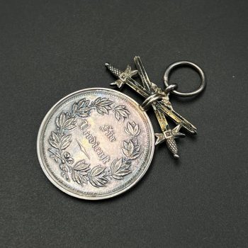   Silver Medal for Merit   with swords Principality of Reuss Original case Made in silver