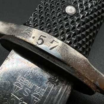 Parade dagger of the fire brigade, 1933 model saw back [Alcoso] Brand mark  Numbered