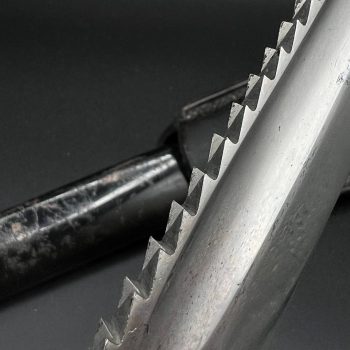 Parade dagger of the fire brigade, 1933 model saw back [Alcoso] Brand mark  Numbered