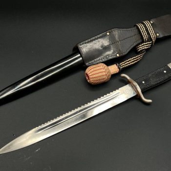 Parade dagger of the fire brigade, 1933 model saw back [Alcoso] Brand mark  Numbered