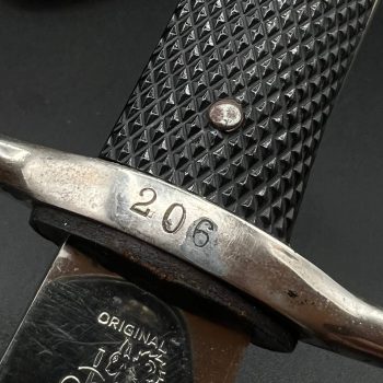 Parade dagger of the fire brigade, 1933 model saw back [Carl Eickhorn] Brand mark  Numbered