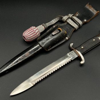 Parade dagger of the fire brigade, 1933 model saw back [FW. Höller] Brand mark  