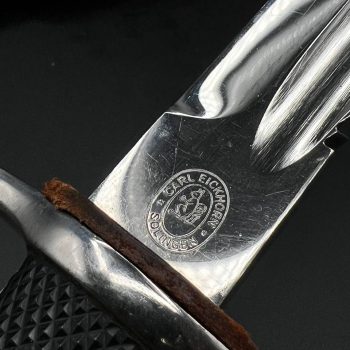 Parade dagger of the fire brigade, 1933 model saw back [Carl Eickhorn] Brand mark  