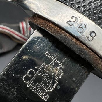 Parade dagger of the fire brigade, 1933 model saw back [Carl Eickhorn] Brand mark  Numbered