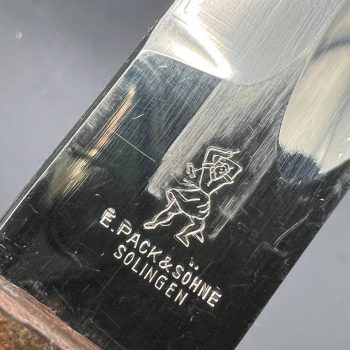Parade dagger of the fire brigade, 1933 model saw back [Ernst Pack & Sohne] Brand mark 