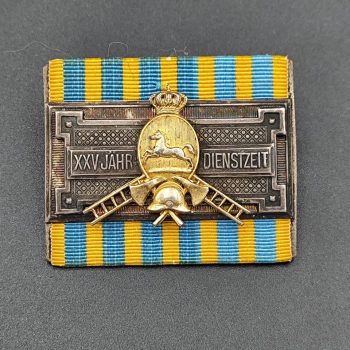 25-Year Long Service Award in the fire service. Duchy of Brunswick Sample from 1887–1918   