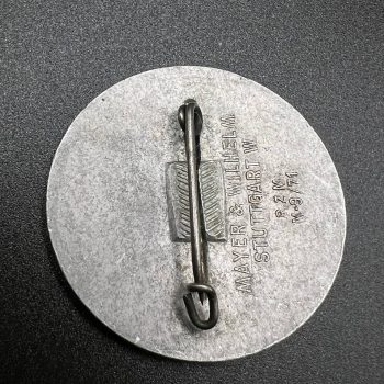 Kraft durch Freude (KdF- Strength Through Joy) Badge “Vacation Trips 1938 – Gau Württemberg-Hohenzollern” 1938 RZM M9/71, MAYER & WILHELM, Stuttgart W