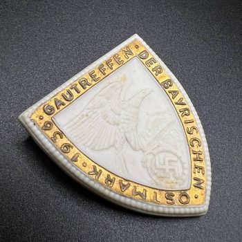 Badge “Gau Rally of the Bavarian Ostmark” (Gautreffen der Bayerischen Ostmark), porcelain 1936 Porzellanfabrik Heinrich