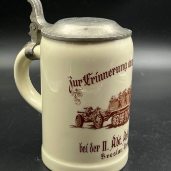 Beer Stein II. Abt. Art. Regt. 64 Breslau-Rosenthal.  [Porzellanfabrik Weiden, Gebr.Bauscher]