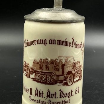Beer Stein II. Abt. Art. Regt. 64 Breslau-Rosenthal.  [Porzellanfabrik Weiden, Gebr.Bauscher]