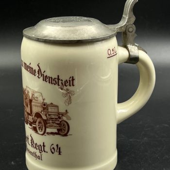 Beer Stein II. Abt. Art. Regt. 64 Breslau-Rosenthal.  [Porzellanfabrik Weiden, Gebr.Bauscher]