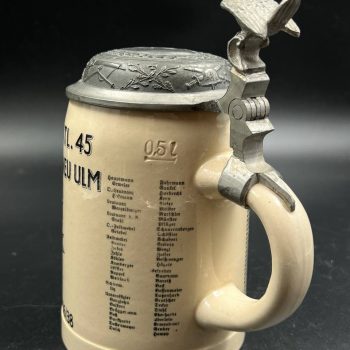 Beer Stein 2. KOMP. PION. BATL. 45 NEU ULM. 1936 