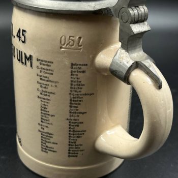 Beer Stein 2. KOMP. PION. BATL. 45 NEU ULM. 1936 