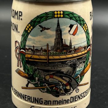 Beer Stein 2. KOMP. PION. BATL. 45 NEU ULM. 1936 