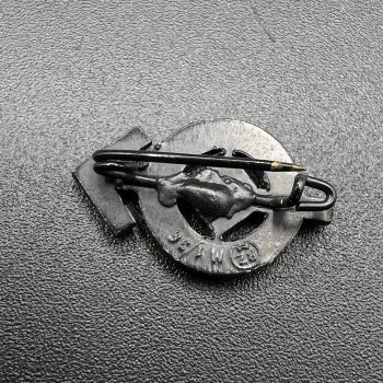 Miniature HJ Sports Badge, 1934 model, in black RZM code: М 1/36 [BERG & NOLTE A.G.]