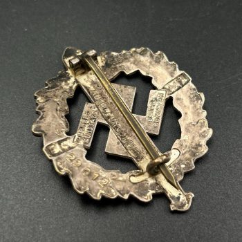  SA Sports Badge model 1933 in silver     [BONNER KUNSTABZ]   Numbered - 29012