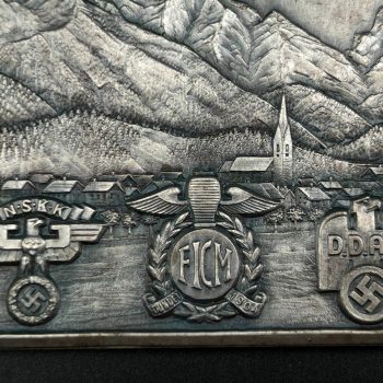 Plaque for participants N.S.K.K. / D.D.A.C.  XVII International Six-Day Race, Oberstdorf, Allgäu Alps. September 9–14, 1935  [Rob. Neff]