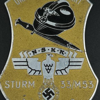 Plaque for participants N.S.K.K.  Road Rally - Orienteering, Motorstorm 33/M53 July 30, 1939  