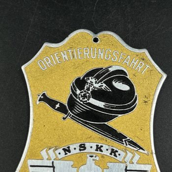 Plaque for participants N.S.K.K.  Road Rally - Orienteering, Motorstorm 33/M53 July 30, 1939  