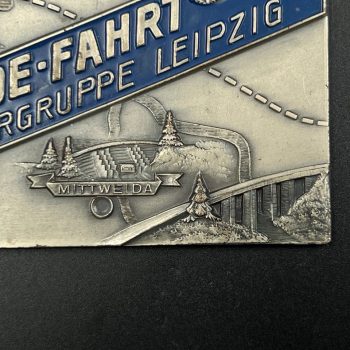 Commemorative plaques N.S.K.K.  3rd Run of the Leipzig Motor Group May 14, 1939 Cupal, blue enamel [Wilhelm Helbing]