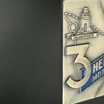 Commemorative plaques N.S.K.K.  3rd Run of the Leipzig Motor Group May 14, 1939 Cupal, blue enamel [Wilhelm Helbing]