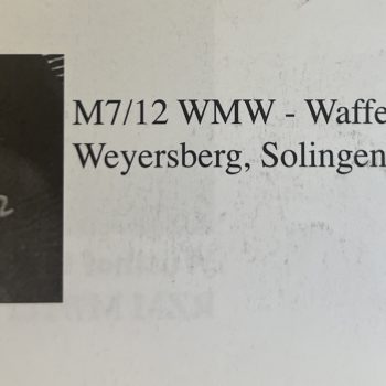NSKK Dagger (RZM type) [Waffenfabrik Max Weyersberg] Stamp - M7/12  